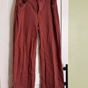 Old Navy extra high rise sky-hi wide leg rust red jeans
